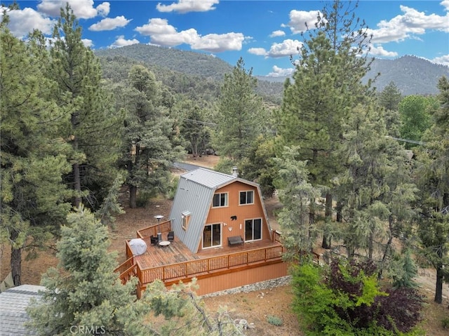 2320 Maplewood Way, Pine Mountain Club, CA 93222 - view from above of property with a mountain backdrop and a forest