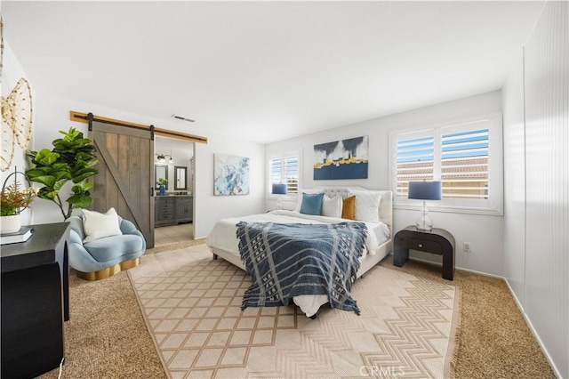 11867 Worcester Dr, Rancho Cucamonga, CA 91730 - bedroom with a barn door and ensuite bath