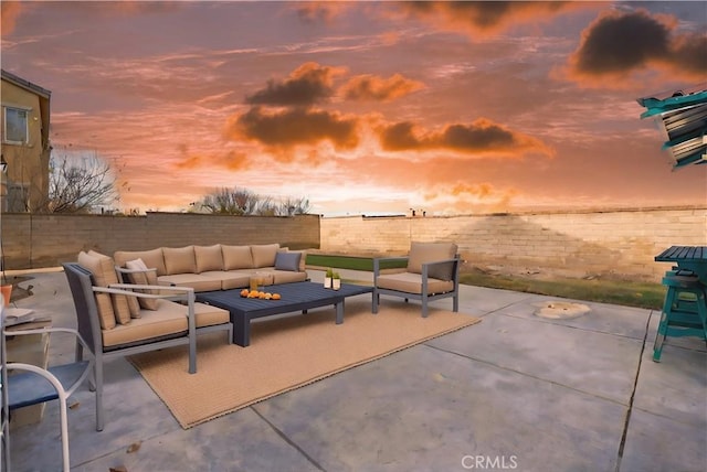 2123 Coconut Pl, Palmdale, CA 93551 - fenced backyard featuring outdoor lounge area and a patio