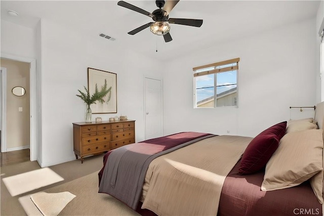2123 Coconut Pl, Palmdale, CA 93551 - bedroom featuring light carpet and a ceiling fan