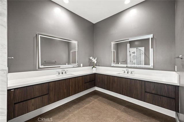 1279 Waterbrook Cir, Walnut, CA 91789 - full bathroom featuring double vanity and a stall shower