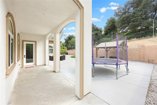 1279 Waterbrook Cir, Walnut, CA 91789 - fenced backyard with a patio and a trampoline