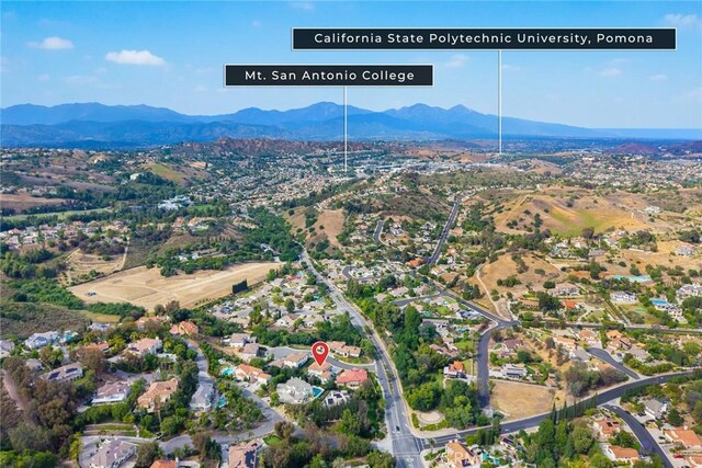 1279 Waterbrook Cir, Walnut, CA 91789 - aerial view of property's location with a mountain backdrop