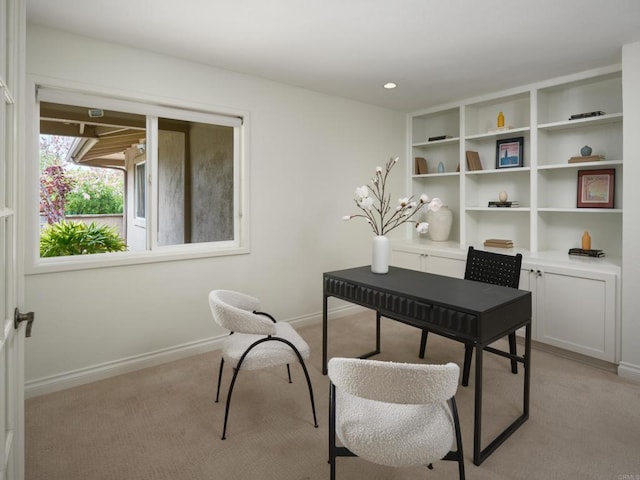 1695 Alta La Jolla Dr, La Jolla, CA 92037 - home office featuring light colored carpet, baseboards, and recessed lighting