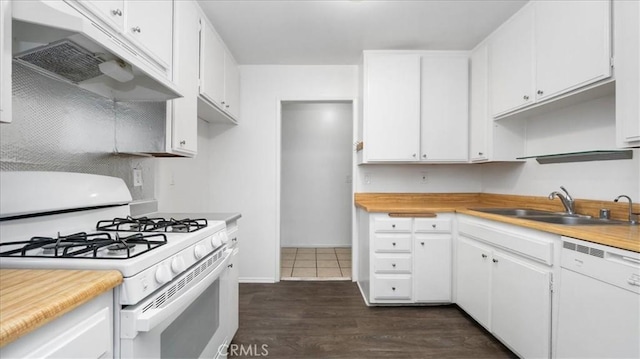 3649 Glendon Ave Unit 202, Los Angeles, CA 90034 - kitchen with white appliances, under cabinet range hood, a sink, and light countertops