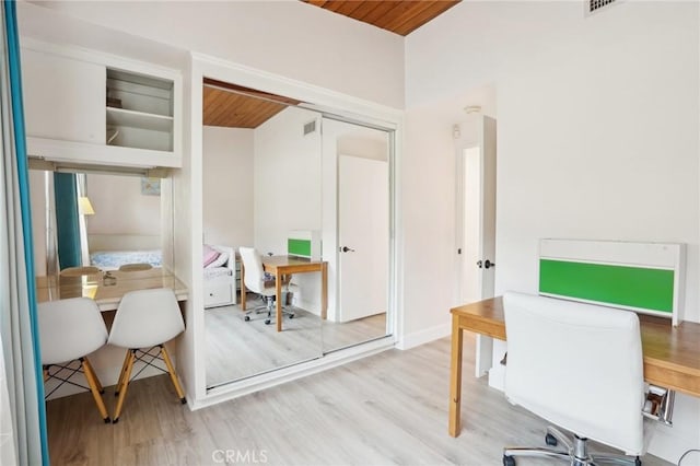 1721 S 3rd Ave, Arcadia, CA 91006 - office area featuring wood ceiling, wood finished floors, and lofted ceiling