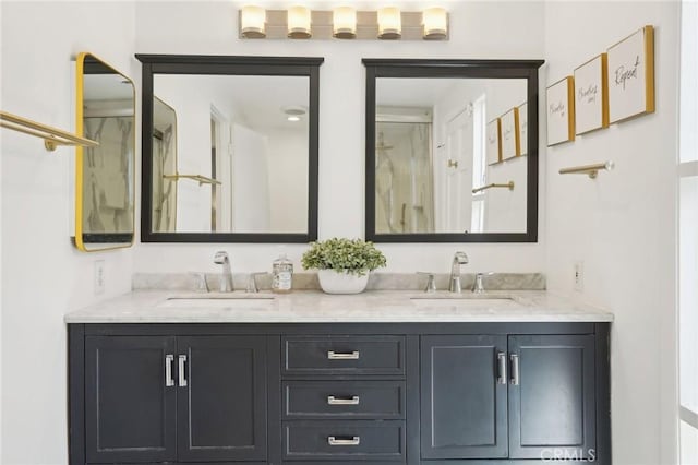 1721 S 3rd Ave, Arcadia, CA 91006 - full bath featuring double vanity and a marble finish shower
