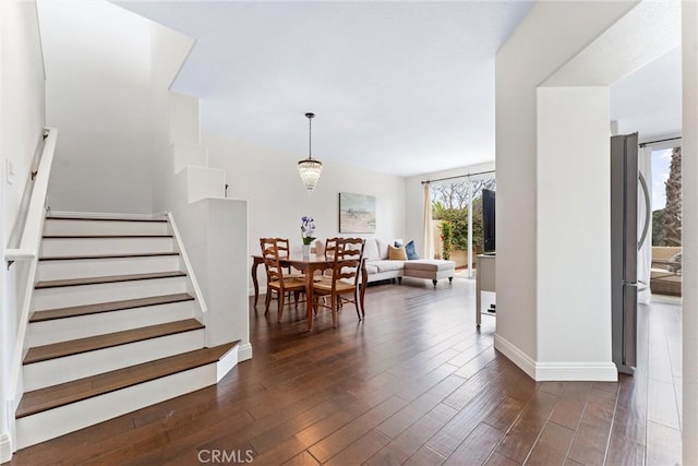 3 Fleurance St, Laguna Niguel, CA 92677 - dining room featuring stairs and dark wood finished floors