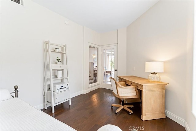 3 Fleurance St, Laguna Niguel, CA 92677 - home office featuring dark wood-style floors and baseboards