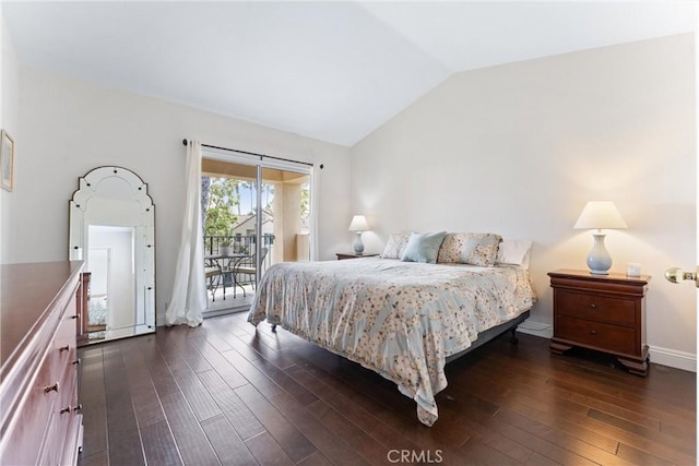 3 Fleurance St, Laguna Niguel, CA 92677 - bedroom with access to outside, dark wood-style floors, and lofted ceiling