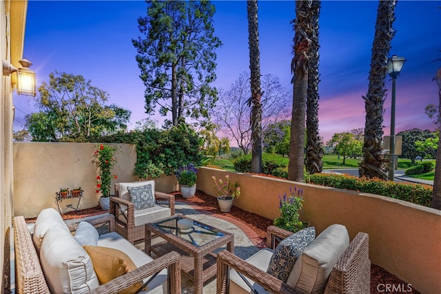 3 Fleurance St, Laguna Niguel, CA 92677 - patio terrace at dusk featuring an outdoor hangout area and a patio