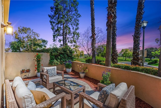 3 Fleurance St, Laguna Niguel, CA 92677 - patio terrace at dusk featuring an outdoor hangout area and a patio
