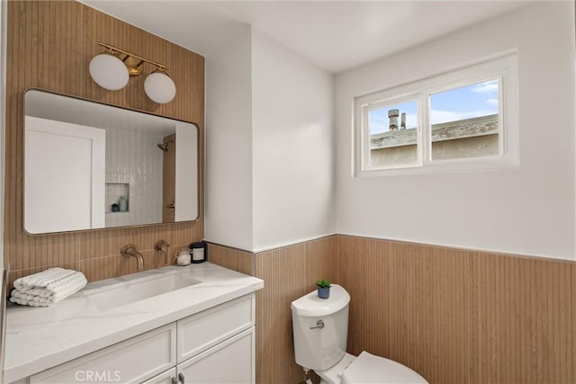 1529 Steinhart Ave, Redondo Beach, CA 90278 - bathroom featuring vanity, toilet, and a wainscoted wall