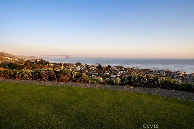 1000 Park Ave, Cayucos, CA 93430 - yard at dusk featuring a water view and a yard