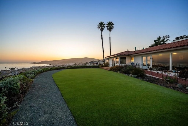 1000 Park Ave, Cayucos, CA 93430 - yard at dusk featuring a yard and a mountain view
