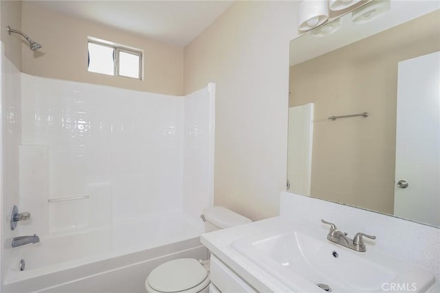 44124 Sundance Ct, Lancaster, CA 93535 - bathroom featuring toilet, vanity, and tub / shower combination