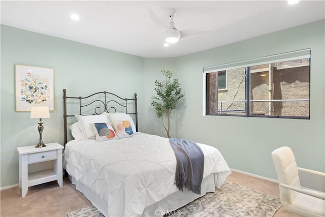 1425 E 2nd St Unit 101, Long Beach, CA 90802 - bedroom with carpet, recessed lighting, and ceiling fan