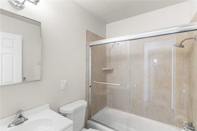 480 Mindoro St, Morro Bay, CA 93442 - full bathroom featuring toilet, bath / shower combo with glass door, and vanity