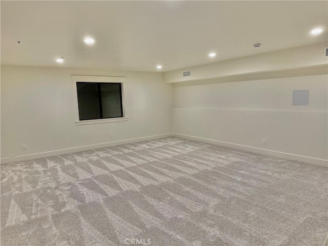 26603 Windward Rd, Lake Arrowhead, CA 92352 - empty room featuring light carpet and recessed lighting