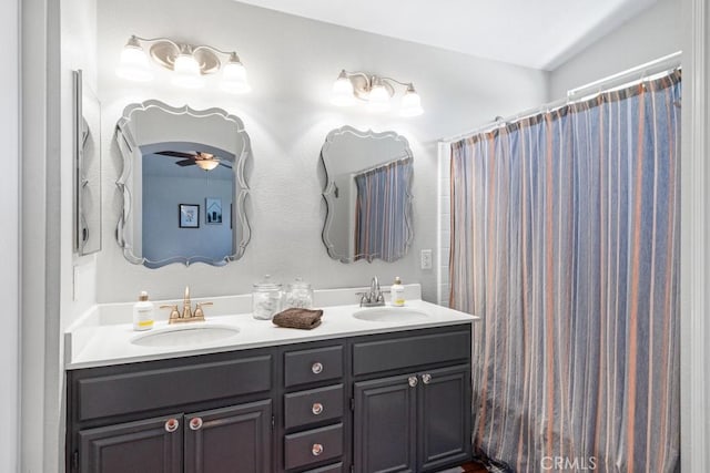 43500 Corte Barbaste, Temecula, CA 92592 - full bath with double vanity and a shower with curtain