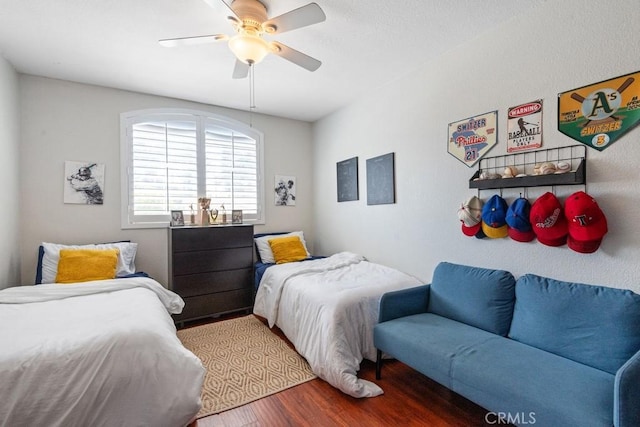43500 Corte Barbaste, Temecula, CA 92592 - bedroom featuring wood finished floors and ceiling fan