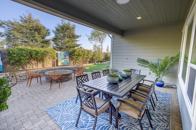 1801 Louise Ln, Nipomo, CA 93444 - fenced backyard with a patio, a fire pit, and outdoor dining space