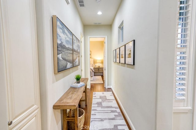 1801 Louise Ln, Nipomo, CA 93444 - corridor with wood finished floors, recessed lighting, and baseboards
