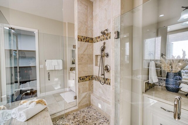 1801 Louise Ln, Nipomo, CA 93444 - full bathroom with a stall shower and tile patterned flooring