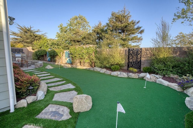 1801 Louise Ln, Nipomo, CA 93444 - fenced backyard with a putting area