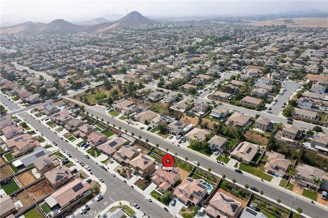 28341 Heather Green Way, Menifee, CA 92584 - aerial view of property and surrounding area with a mountain backdrop and nearby suburban area