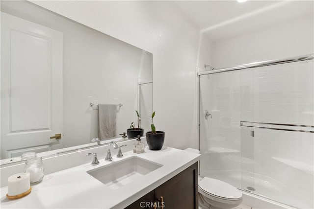 28341 Heather Green Way, Menifee, CA 92584 - bathroom featuring a shower stall, toilet, and vanity