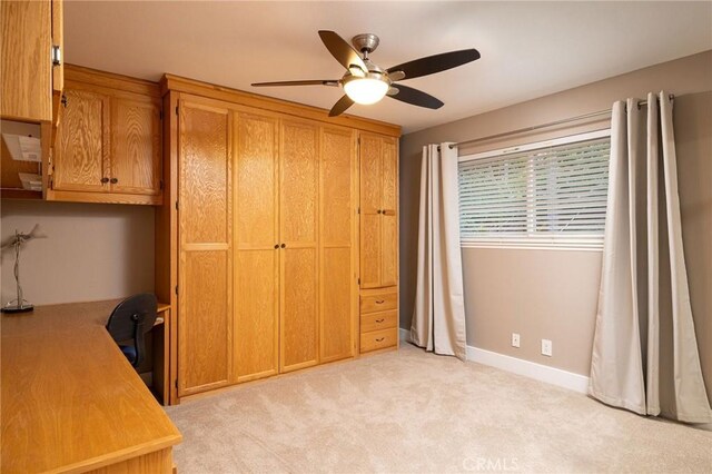 25611 Rangewood Rd, Laguna Hills, CA 92653 - unfurnished office with a ceiling fan, light carpet, and baseboards