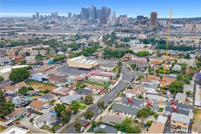 1521 Bridge St, Los Angeles, CA 90033 - aerial view of property and surrounding area with city skyline