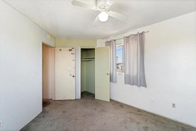 4643 Cherokee Ave, San Diego, CA 92116 - unfurnished bedroom with carpet, a closet, a textured ceiling, and a ceiling fan