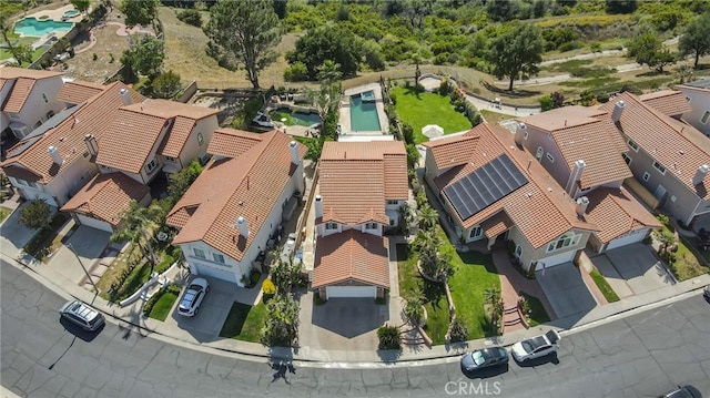 12045 Falcon Crest Way, Porter Ranch, CA 91326 - drone / aerial view of a pool area