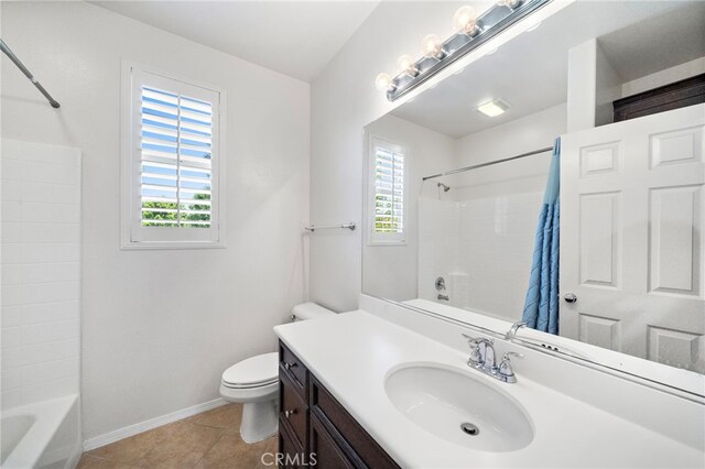 61 Silverado, Irvine, CA 92618 - full bathroom with vanity, shower / tub combo with curtain, and tile patterned flooring