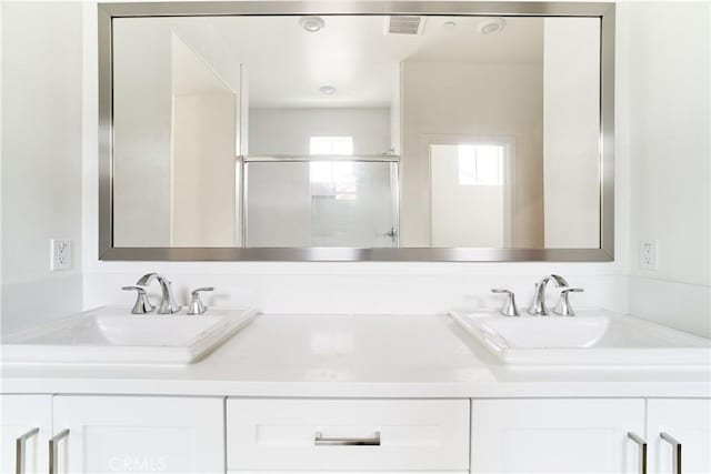 12392 Sandy Ct, Whittier, CA 90602 - full bath with double vanity and an enclosed shower