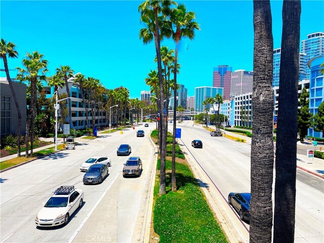 645 Chestnut Ave Unit 202, Long Beach, CA 90802 - view of asphalt road with sidewalks, street lighting, curbs, and a city view
