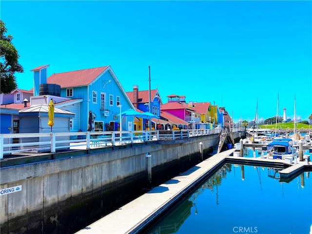 645 Chestnut Ave Unit 202, Long Beach, CA 90802 - view of swimming pool with a dock, a water view, and a residential view