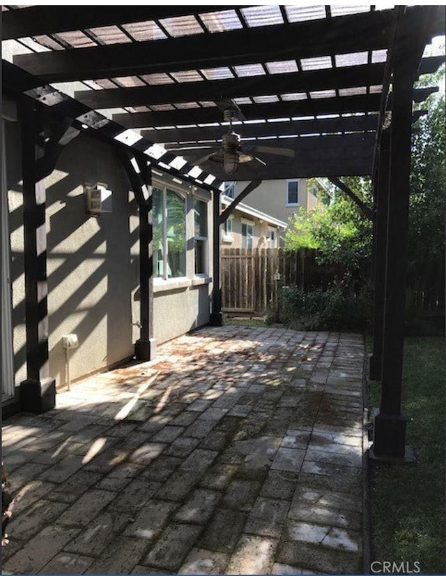 639 Burnt Ranch Way, Chico, CA 95973 - view of patio featuring a pergola and ceiling fan