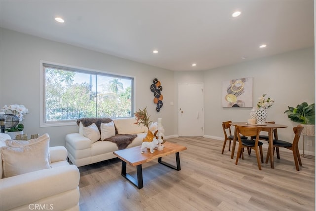 244 N Hollywood Way, Burbank, CA 91505 - living room with recessed lighting, light wood-type flooring, and baseboards