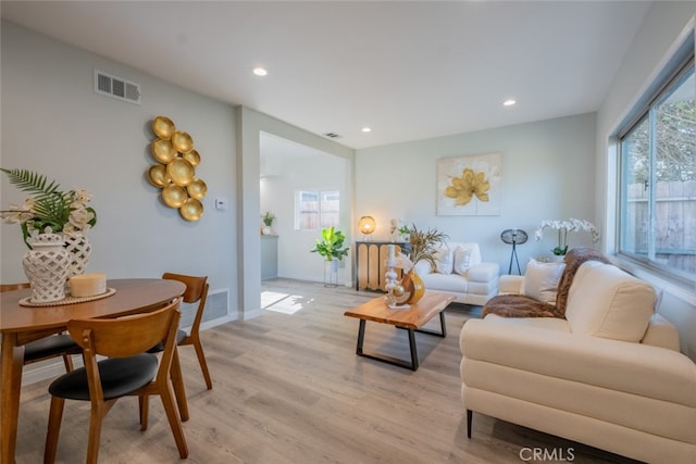 244 N Hollywood Way, Burbank, CA 91505 - living area featuring plenty of natural light, light wood-style floors, recessed lighting, and baseboards