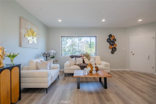 244 N Hollywood Way, Burbank, CA 91505 - living room with light wood-type flooring, baseboards, and recessed lighting