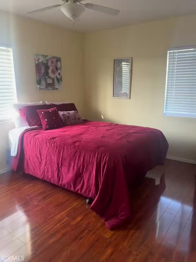 13538 Lukay St, Whittier, CA 90605 - bedroom with wood finished floors and a ceiling fan