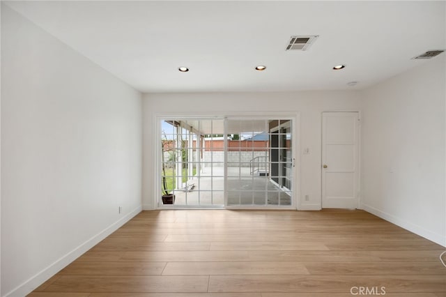 6515 Amigo Ave, Reseda, CA 91335 - spare room featuring light wood-type flooring, baseboards, and recessed lighting