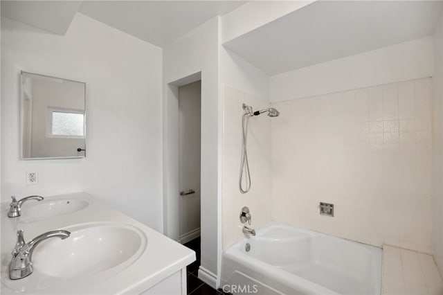 6515 Amigo Ave, Reseda, CA 91335 - bathroom featuring shower / washtub combination and double vanity