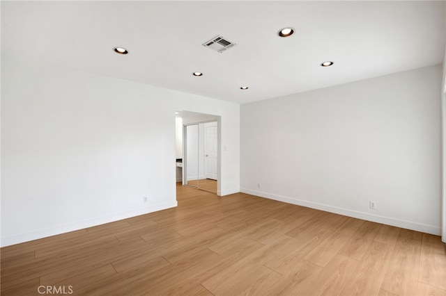 6515 Amigo Ave, Reseda, CA 91335 - empty room with recessed lighting, light wood-type flooring, and baseboards