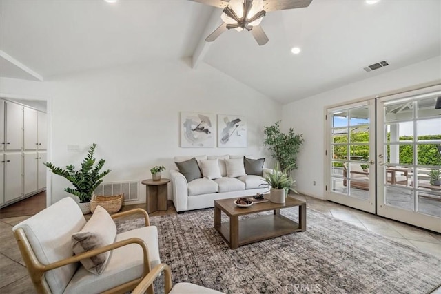 233 Elaine Way, Pismo Beach, CA 93449 - living room with ceiling fan, light tile patterned flooring, and recessed lighting