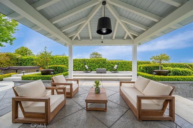 233 Elaine Way, Pismo Beach, CA 93449 - view of patio featuring an outdoor hangout area and a gazebo