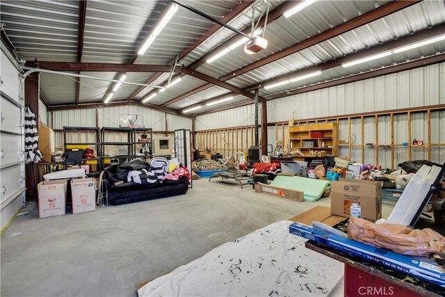 49490 Big Morongo Canyon Rd, Morongo Valley, CA 92256 - garage featuring metal wall and a garage door opener